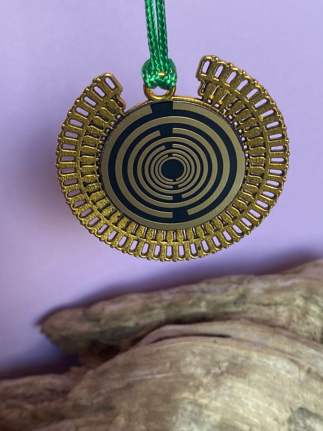 Amulett – bronzefarben, Sri Yantra – Lakhovsky MWO – Produktansicht 1