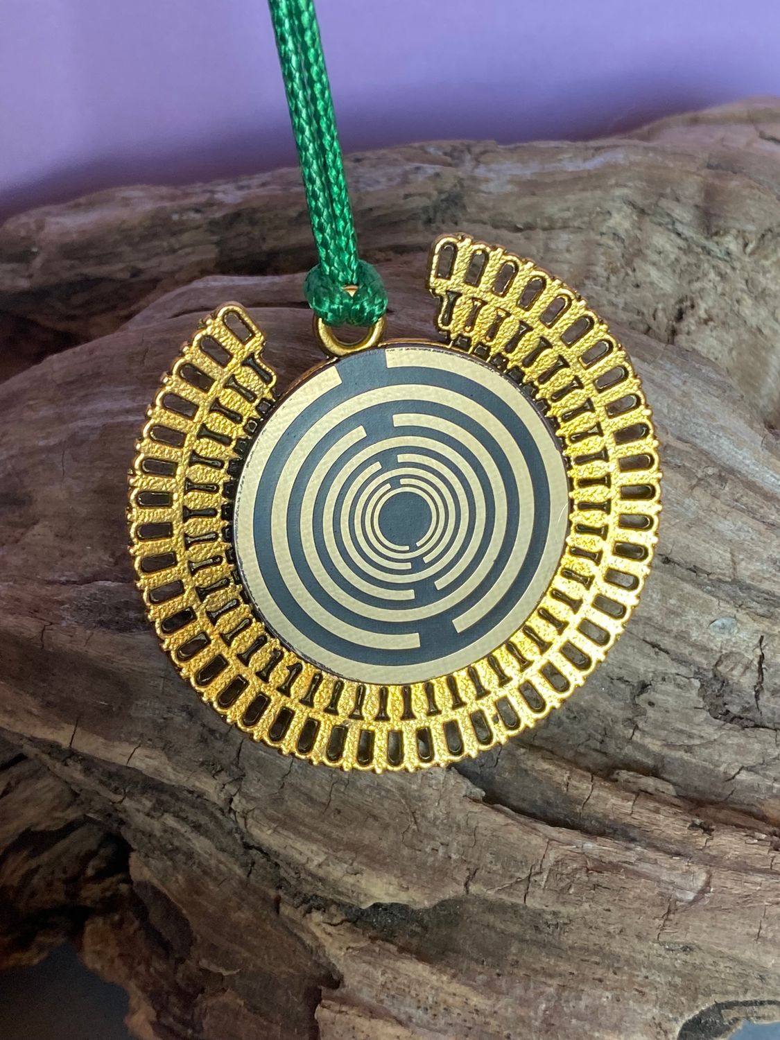 Amulett – bronzefarben, Sri Yantra – Lakhovsky MWO – Produktansicht 1