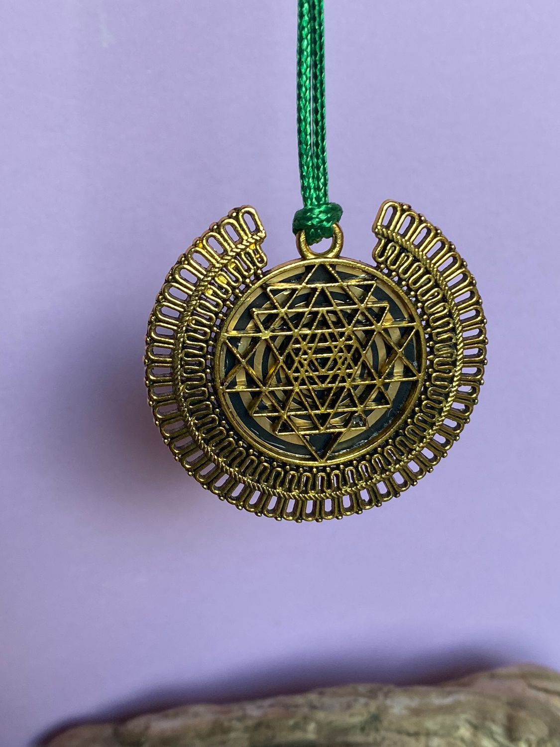 Amulett – bronzefarben, Sri Yantra – Lakhovsky MWO – Produktansicht 1