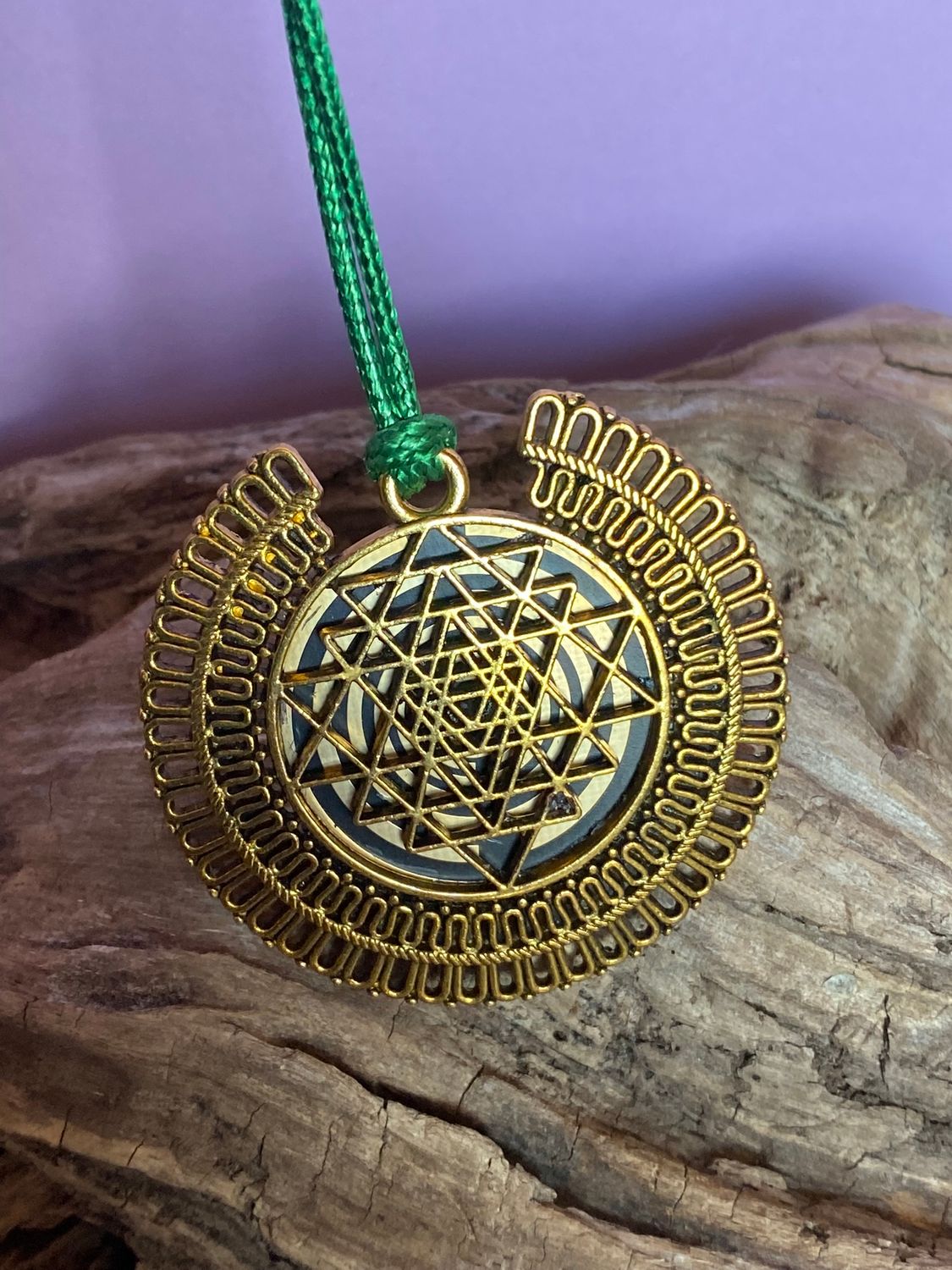 Amulett – bronzefarben, Sri Yantra – Lakhovsky MWO – Produktansicht 1