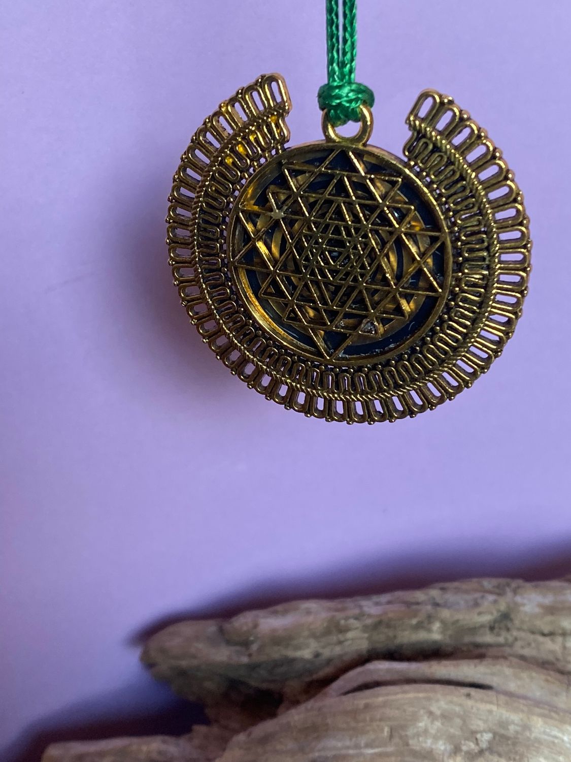 Amulett – bronzefarben, Sri Yantra – Lakhovsky MWO – Produktansicht 1
