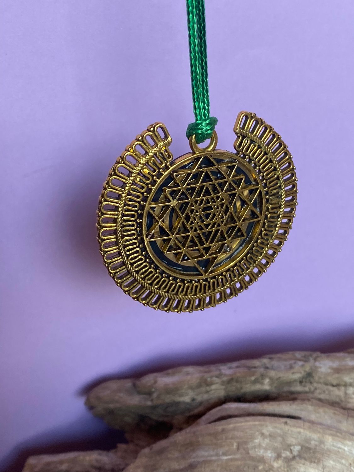 Amulett – bronzefarben, Sri Yantra – Lakhovsky MWO – Produktansicht 1