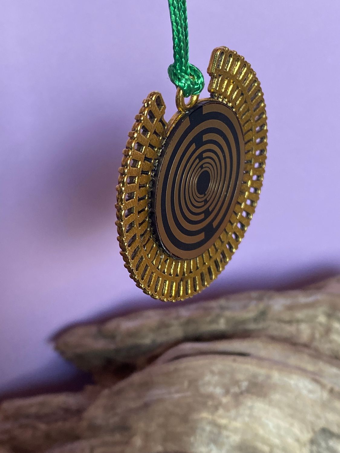 Amulett – bronzefarben, Sri Yantra – Lakhovsky MWO – Produktansicht 1