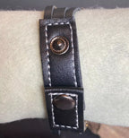Armband-mehrsträngig, schwarz ,mit 2x Wechseldruckknopf,Symbol Lakhovsky MWO Schwingkreis Oszillator Antenne (stromlos), Wechsel Disc ca. 18 mm hinter Glas,
