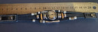 Armband-mehrsträngig, schwarz ,mit 2x Wechseldruckknopf,Symbol Lakhovsky MWO Schwingkreis Oszillator Antenne (stromlos), Wechsel Disc ca. 18 mm hinter Glas,
