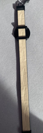 Armband - Feder, braun eingearbeitete Lakhovsky MWO Schwingkreis Oszillator Antenne (stromlos), Disc gold legiert + Kupfer unterlegt ca. 18 mm