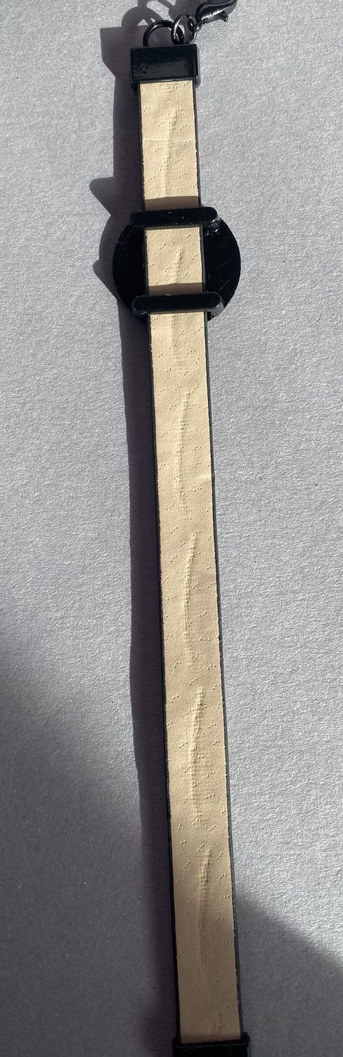 Armband - Feder, braun eingearbeitete Lakhovsky MWO Schwingkreis Oszillator Antenne (stromlos), Disc gold legiert + Kupfer unterlegt ca. 18 mm