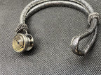 Armband-silberfarbend,mit 2x Wechseldruckknopf,Symbol Lakhovsky MWO Schwingkreis Oszillator Antenne (stromlos), Wechsel Disc ca. 18 mm hinter Glas,