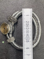 Armband-silberfarbend,mit 2x Wechseldruckknopf,Symbol Lakhovsky MWO Schwingkreis Oszillator Antenne (stromlos), Wechsel Disc ca. 18 mm hinter Glas,