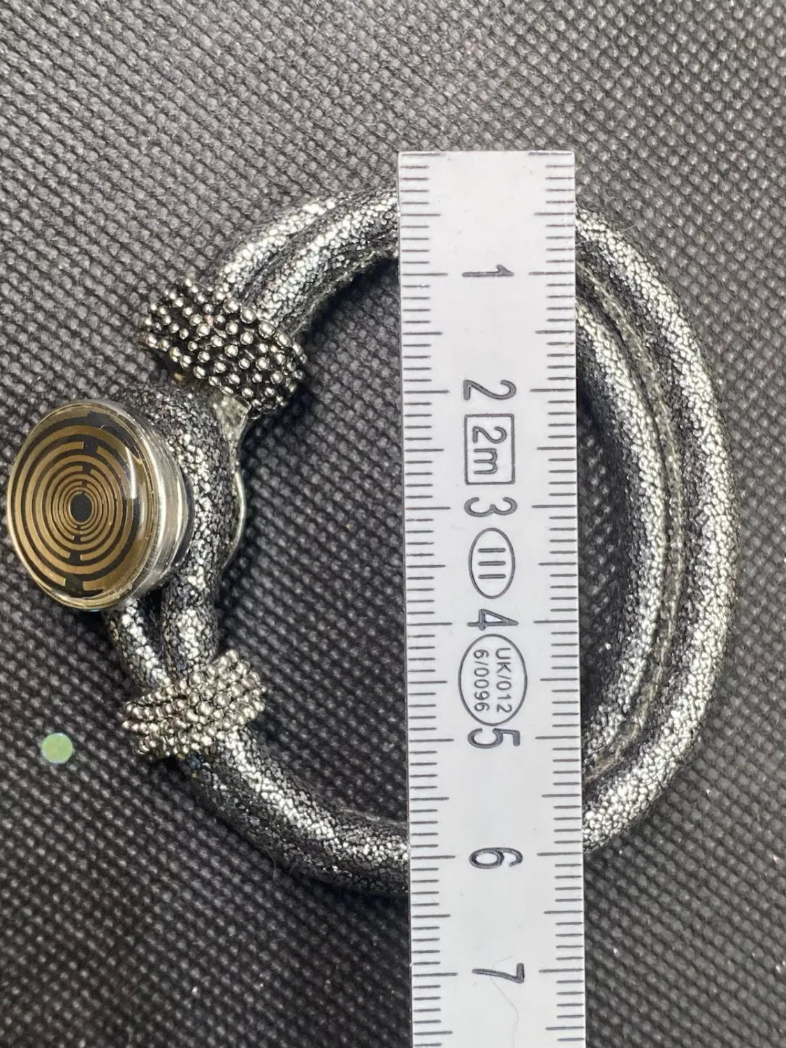 Armband-silberfarbend,mit 2x Wechseldruckknopf,Symbol Lakhovsky MWO Schwingkreis Oszillator Antenne (stromlos), Wechsel Disc ca. 18 mm hinter Glas,