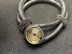 Armband-silberfarbend,mit 2x Wechseldruckknopf,Symbol Lakhovsky MWO Schwingkreis Oszillator Antenne (stromlos), Wechsel Disc ca. 18 mm hinter Glas,