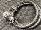 Armband-silberfarbend,mit 2x Wechseldruckknopf,Symbol Lakhovsky MWO Schwingkreis Oszillator Antenne (stromlos), Wechsel Disc ca. 18 mm hinter Glas,