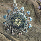 Amulett – Samen des Lebens – Sri Yantra – – Sri Yantra – 25 mm / nachtschwarz – Produktansicht 1