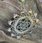 Amulett – Samen des Lebens – Sri Yantra – – Sri Yantra – 25 mm / nachtschwarz – Produktansicht 1