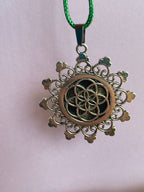 Amulett – Samen des Lebens – Sri Yantra – – Sri Yantra – 25 mm / nachtschwarz – Produktansicht 1