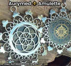 Amulett – Samen des Lebens – Sri Yantra – – Sri Yantra – 25 mm / nachtschwarz – Produktansicht 1
