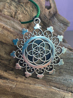 Amulett – Samen des Lebens – Sri Yantra – – Sri Yantra – 25 mm / nachtschwarz – Produktansicht 1
