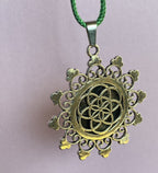 Amulett – Samen des Lebens – Sri Yantra – – Sri Yantra – 25 mm / nachtschwarz – Produktansicht 1