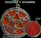 Amulett – Merkaba – Lakhovsky MWO Antenne als – Lakhovsky MWO + Merkaba – 35 mm / zinnlegiert / Fassung – Produktansicht 1