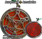 Amulett – Merkaba – Lakhovsky MWO Antenne als – Lakhovsky MWO + Merkaba – 35 mm / zinnlegiert / Fassung – Produktansicht 1