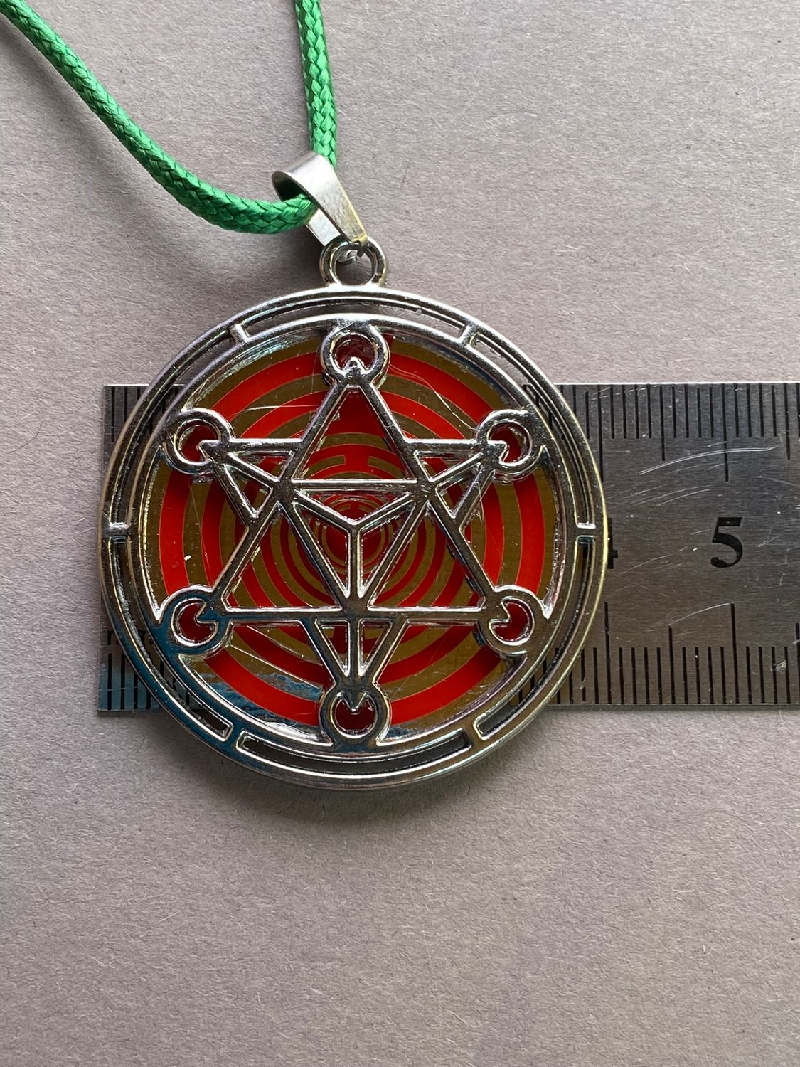 Amulett – Merkaba – Lakhovsky MWO Antenne als – Lakhovsky MWO + Merkaba – 35 mm / zinnlegiert / Fassung – Produktansicht 1