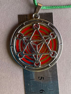 Amulett – Merkaba – Lakhovsky MWO Antenne als – Lakhovsky MWO + Merkaba – 35 mm / zinnlegiert / Fassung – Produktansicht 1