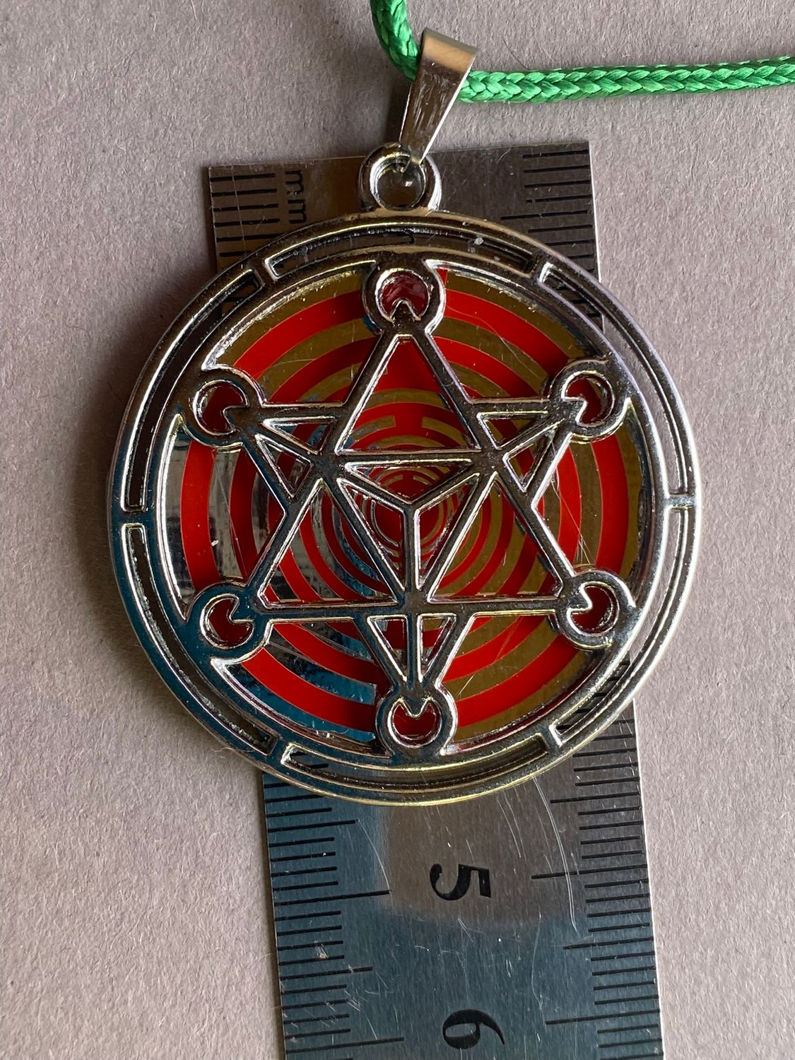Amulett – Merkaba – Lakhovsky MWO Antenne als – Lakhovsky MWO + Merkaba – 35 mm / zinnlegiert / Fassung – Produktansicht 1