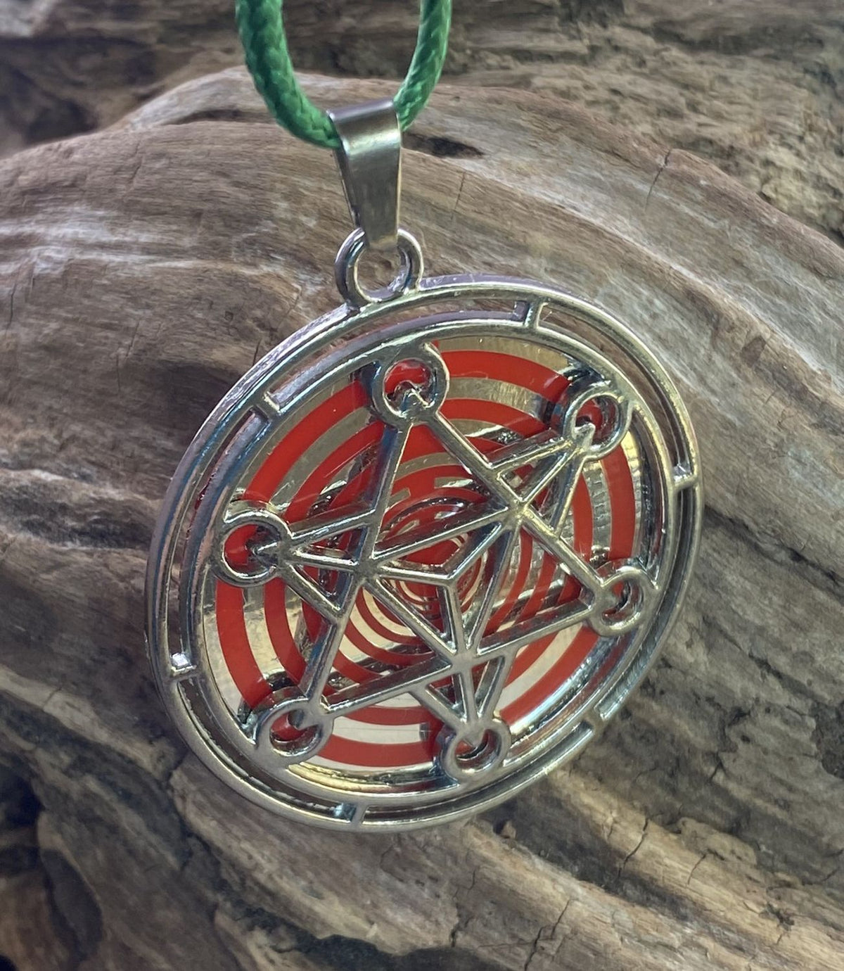 Amulett – Merkaba – Lakhovsky MWO Antenne als – Lakhovsky MWO + Merkaba – 35 mm / zinnlegiert / Fassung – Produktansicht 1
