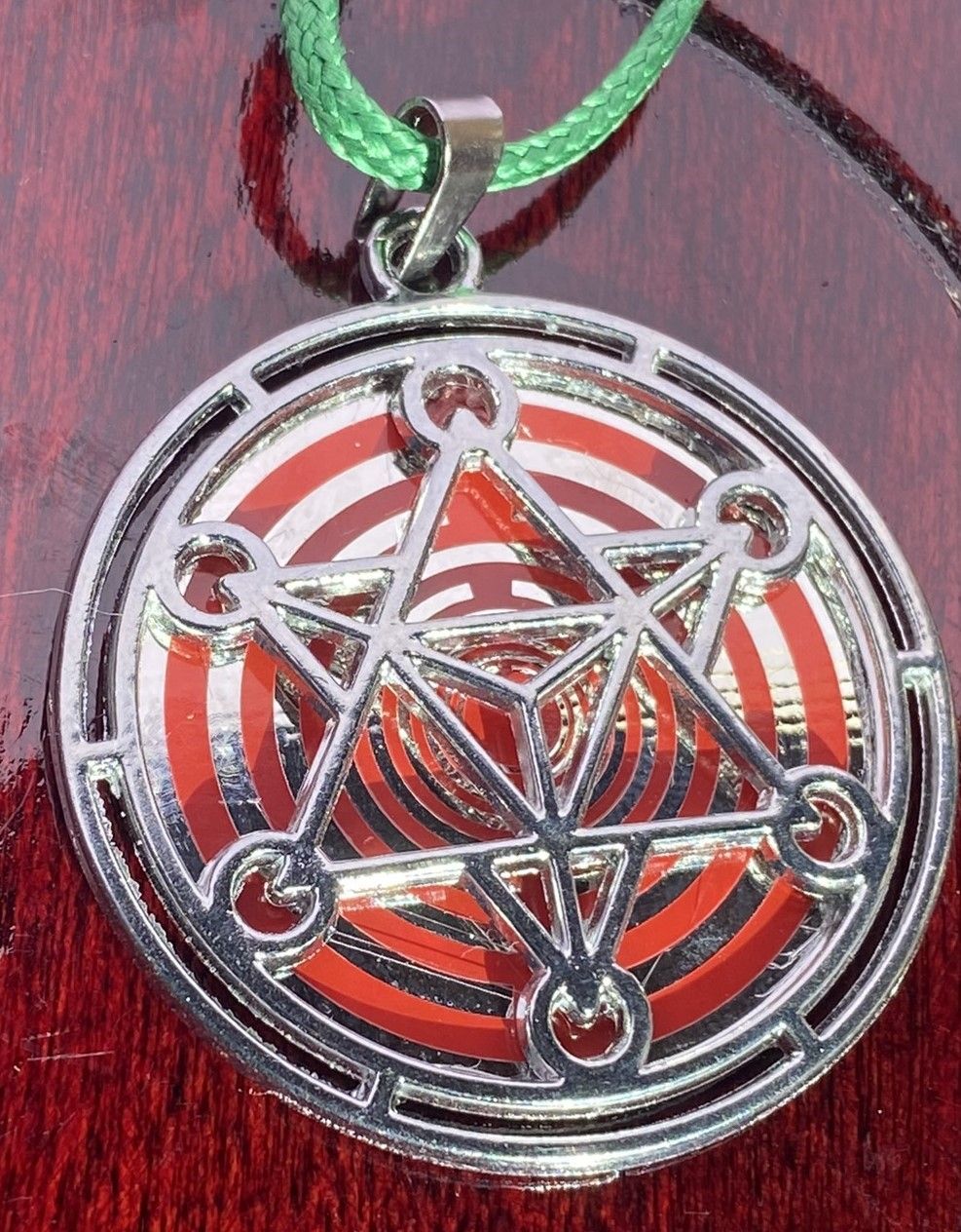 Amulett – Merkaba – Lakhovsky MWO Antenne als – Lakhovsky MWO + Merkaba – 35 mm / zinnlegiert / Fassung – Produktansicht 1