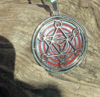 Amulett – Merkaba – Lakhovsky MWO Antenne als – Lakhovsky MWO + Merkaba – 35 mm / zinnlegiert / Fassung – Produktansicht 1