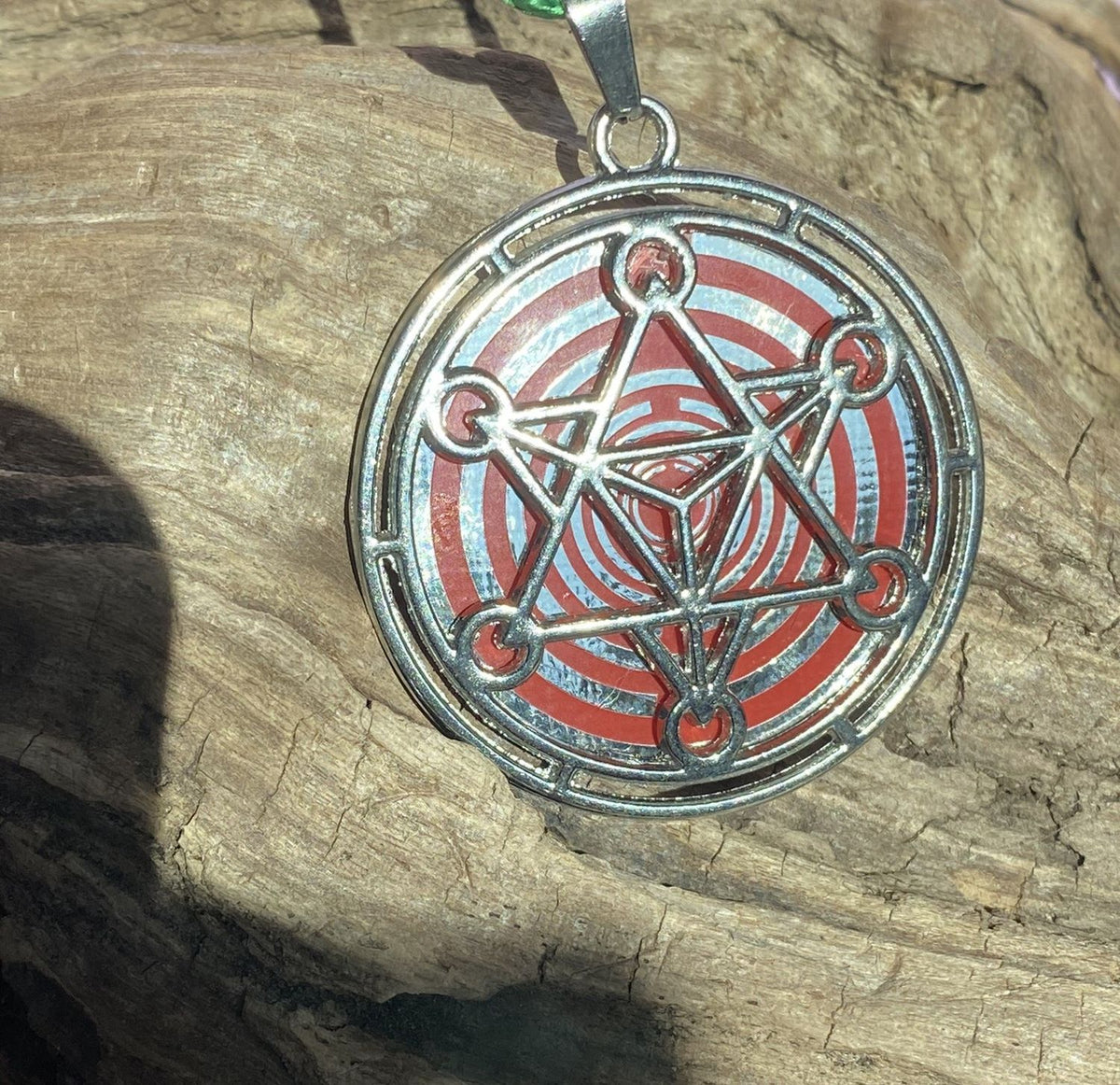 Amulett – Merkaba – Lakhovsky MWO Antenne als – Lakhovsky MWO + Merkaba – 35 mm / zinnlegiert / Fassung – Produktansicht 1