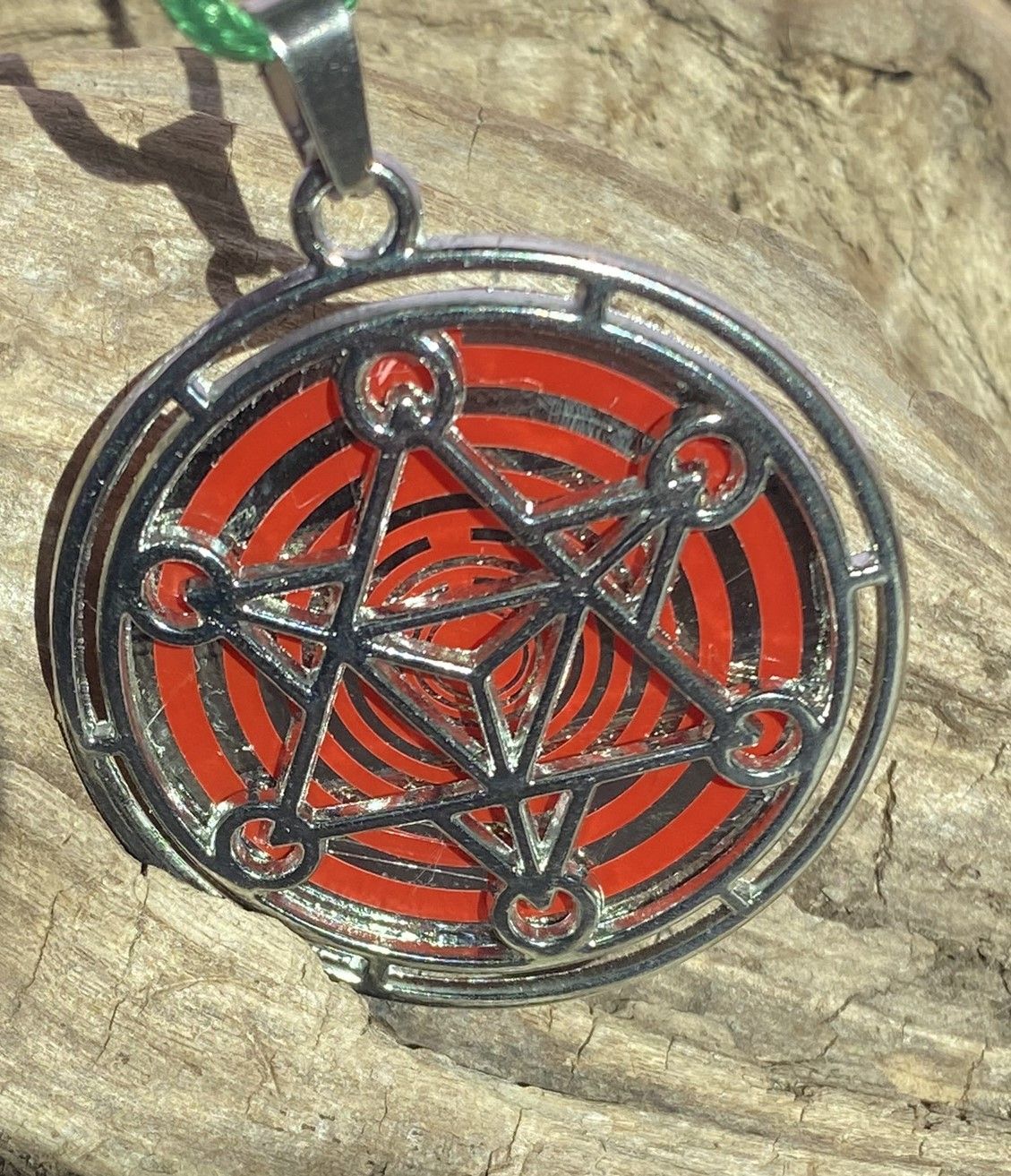 Amulett – Merkaba – Lakhovsky MWO Antenne als – Lakhovsky MWO + Merkaba – 35 mm / zinnlegiert / Fassung – Produktansicht 1