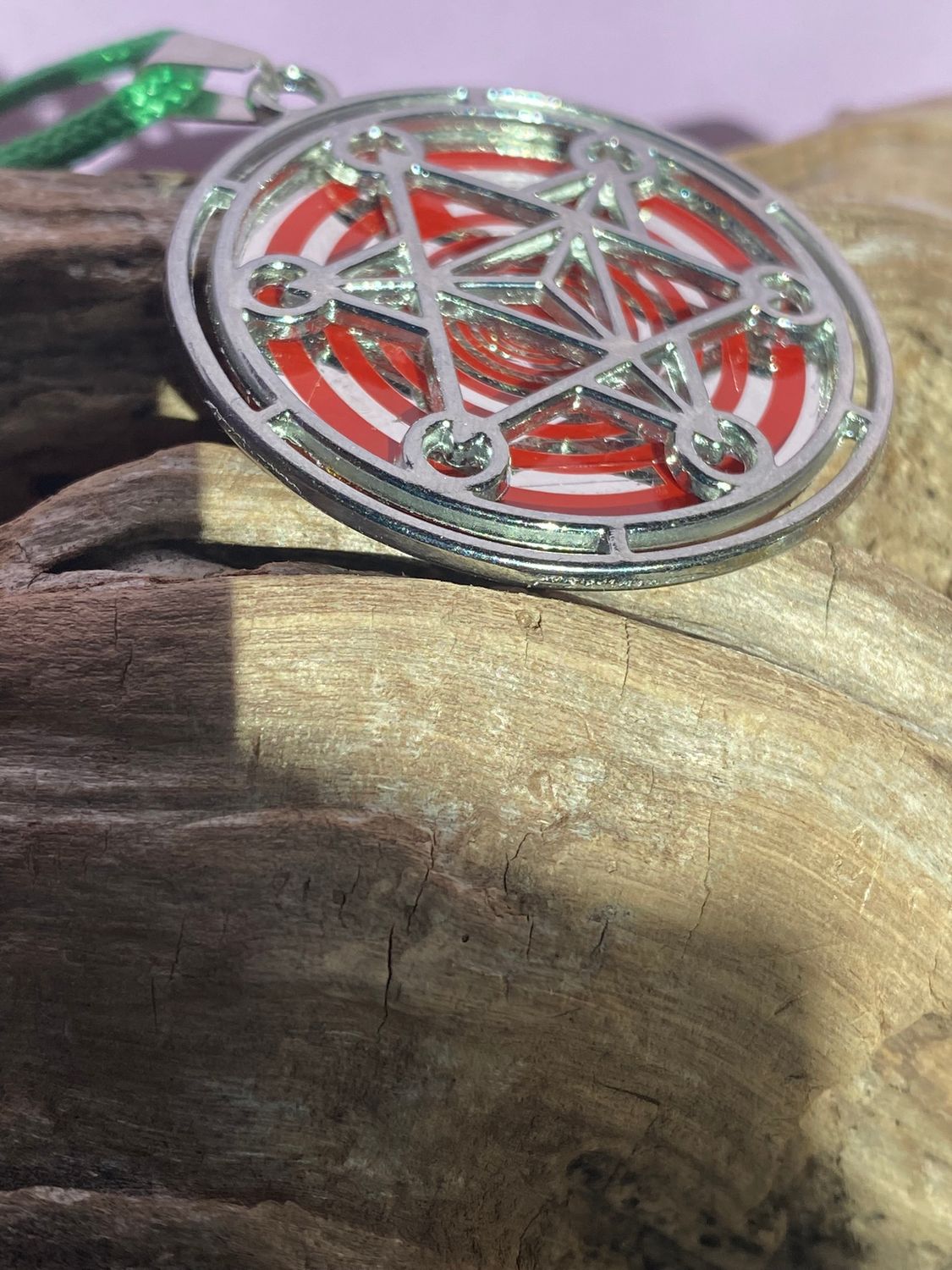 Amulett – Merkaba – Lakhovsky MWO Antenne als – Lakhovsky MWO + Merkaba – 35 mm / zinnlegiert / Fassung – Produktansicht 1