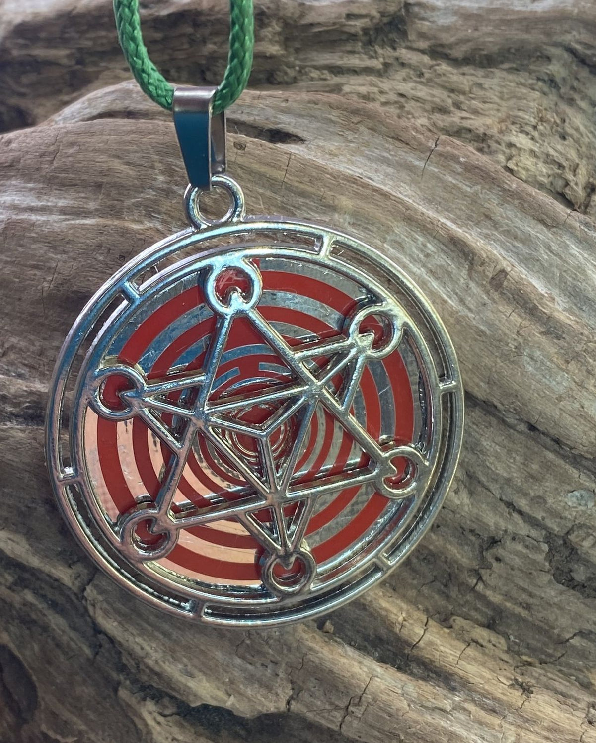 Amulett – Merkaba – Lakhovsky MWO Antenne als – Lakhovsky MWO + Merkaba – 35 mm / zinnlegiert / Fassung – Produktansicht 1