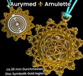 Amulett – Blume des Lebens, Lakhovsky MWOals weißer Coin mit goldlegiert eingearbeitet – Produktansicht 1
