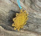 Amulett – Blume des Lebens, Lakhovsky MWOals schwarzer Coin mit goldlegiert eingearbeitet – Produktansicht 1