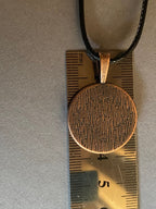Amulett – Chakremy – kupferfarbend, 3. Auge Disc in blau 25 mm, goldlegiert, kupferunterlegt – Produktansicht 1