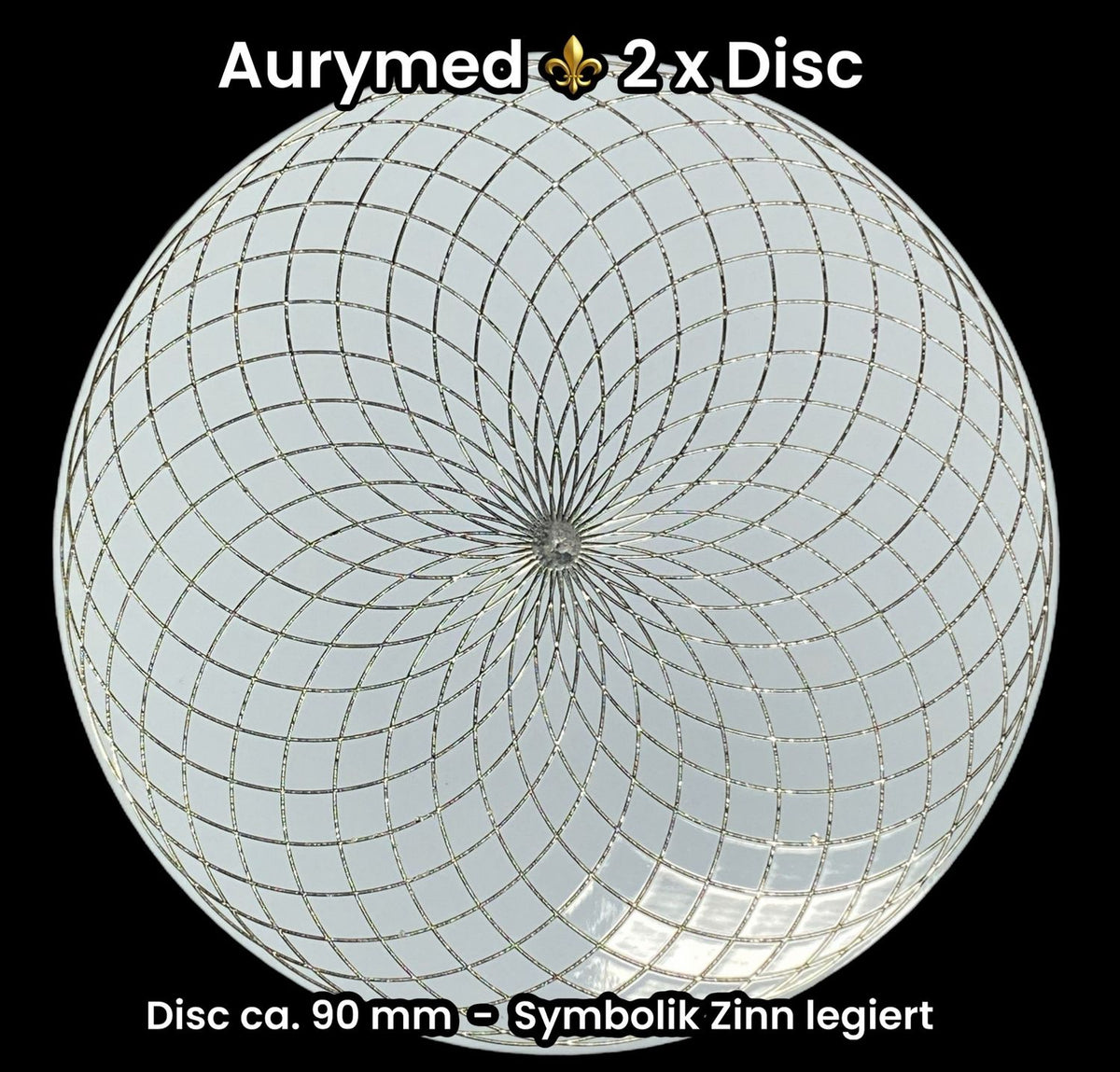 90 mm Disc – 2 Stück – Torus Feldwirbler, weiß mit Zinn Legierung, doppelseitig, kupferunterlegt – Produktansicht 1