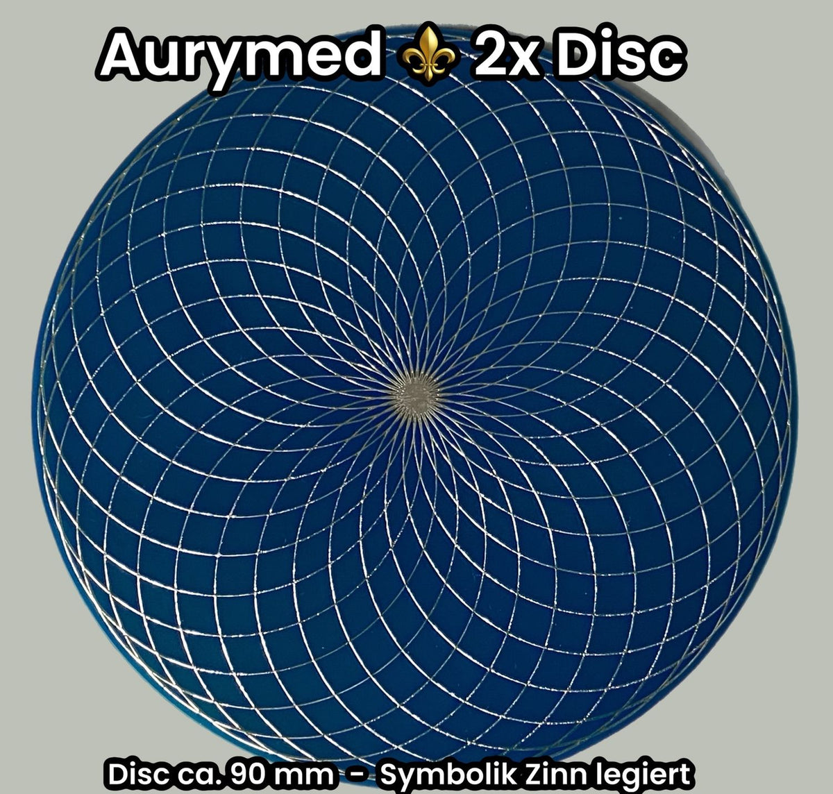90mm Disc – 2 Stück – Torus Feldwirbler, blau mit Zinn Legierung, doppelseitig, kupferunterlegt – Produktansicht 1