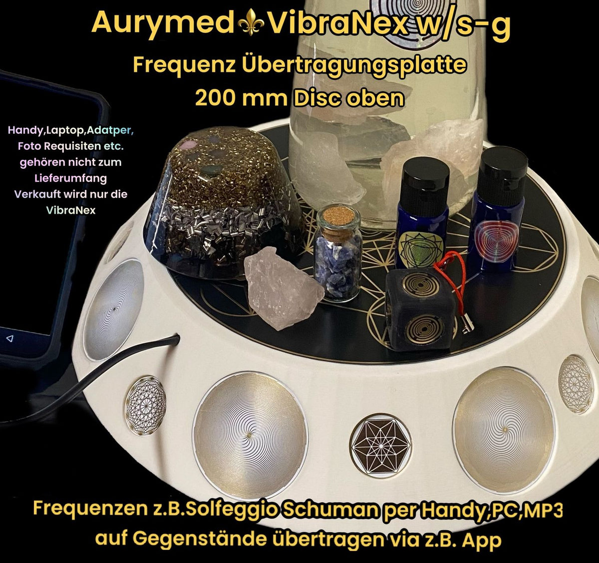 200 mm VibraNex UFO – 1-farbig, Oberflächenplatte goldlegiert – Produktansicht 1