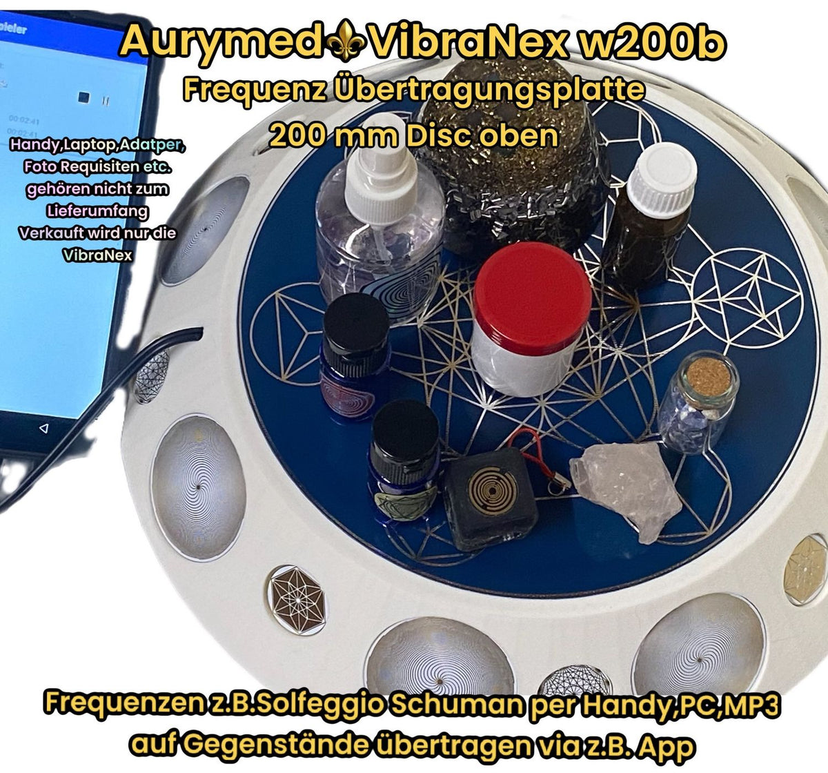 200 mm VibraNex UFO – 1-farbig, Oberflächenplatte zinnlegiert – Produktansicht 1