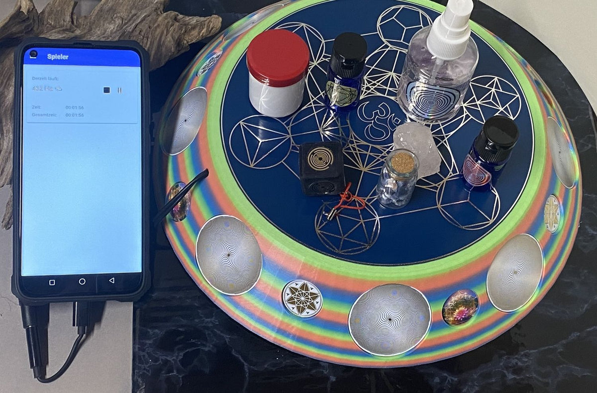 200 mm VibraNex UFO – Einhorn matt, Oberflächenplatte zinnlegiert – Produktansicht 1