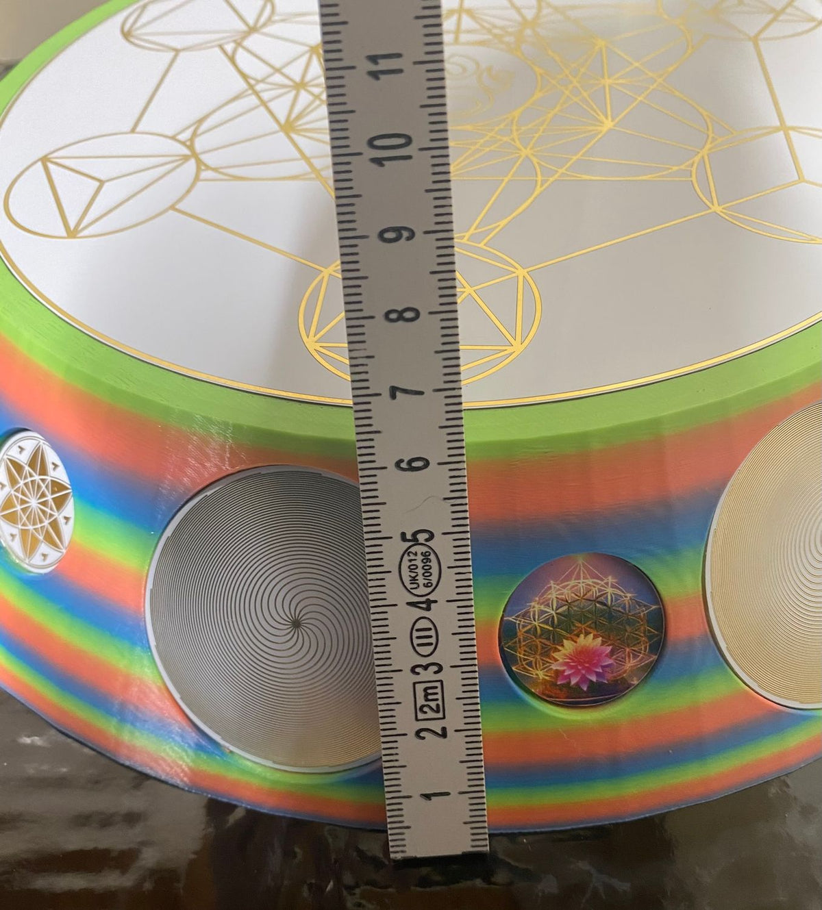 200 mm VibraNex UFO – Einhorn matt, Oberflächenplatte goldlegiert – Produktansicht 1
