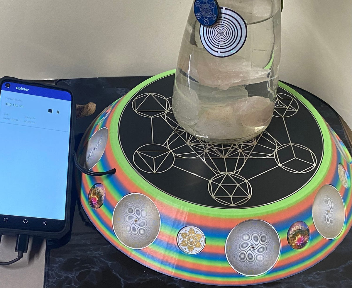 200 mm VibraNex UFO – Einhorn matt, Oberflächenplatte zinnlegiert – Produktansicht 1