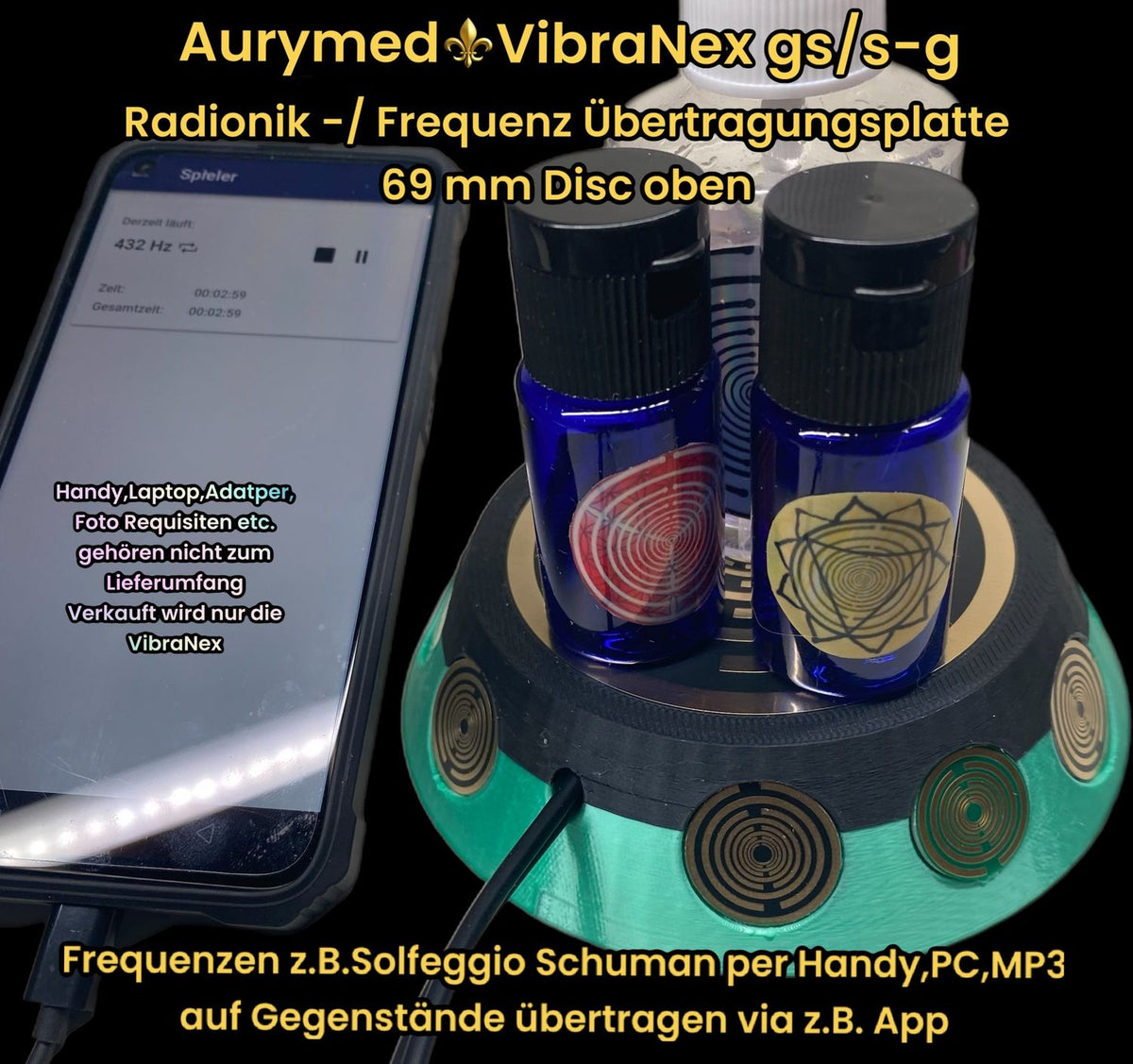 69 mm VibraNex UFO – 2-farbig, Oberflächenplatte goldlegiert – Produktansicht 1