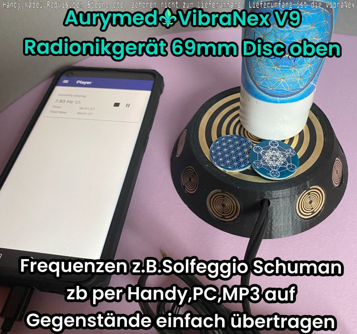 69 mm VibraNex UFO – schwarz, Oberflächenplatte goldlegiert – Produktansicht 1