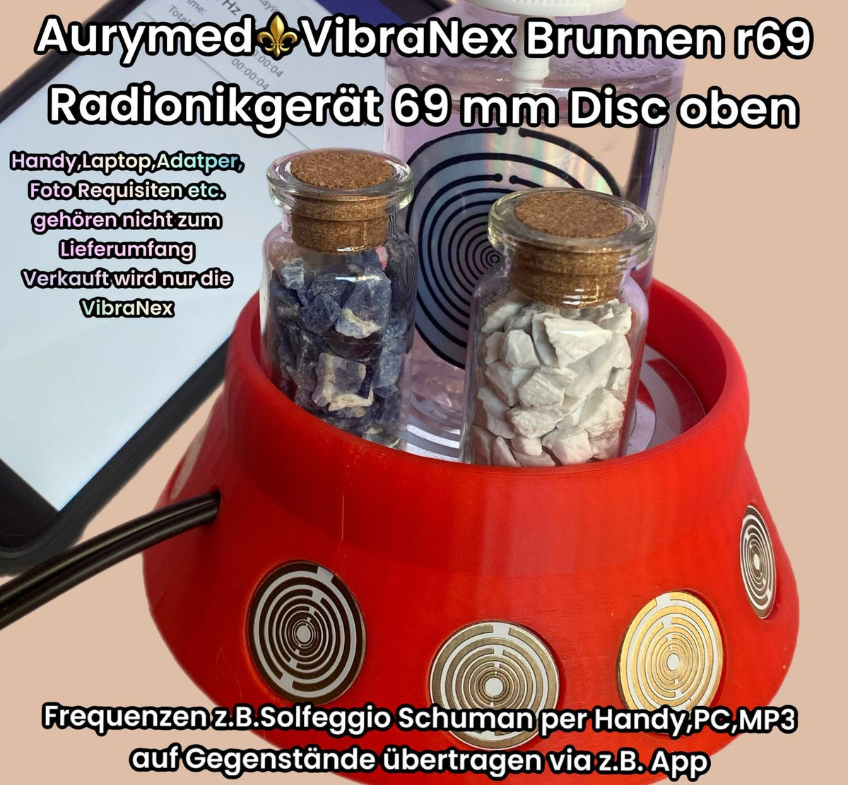 69 mm VibraNex Brunnen, 1-farbig, Oberflächenplatte zinnlegiert – Produktansicht 1