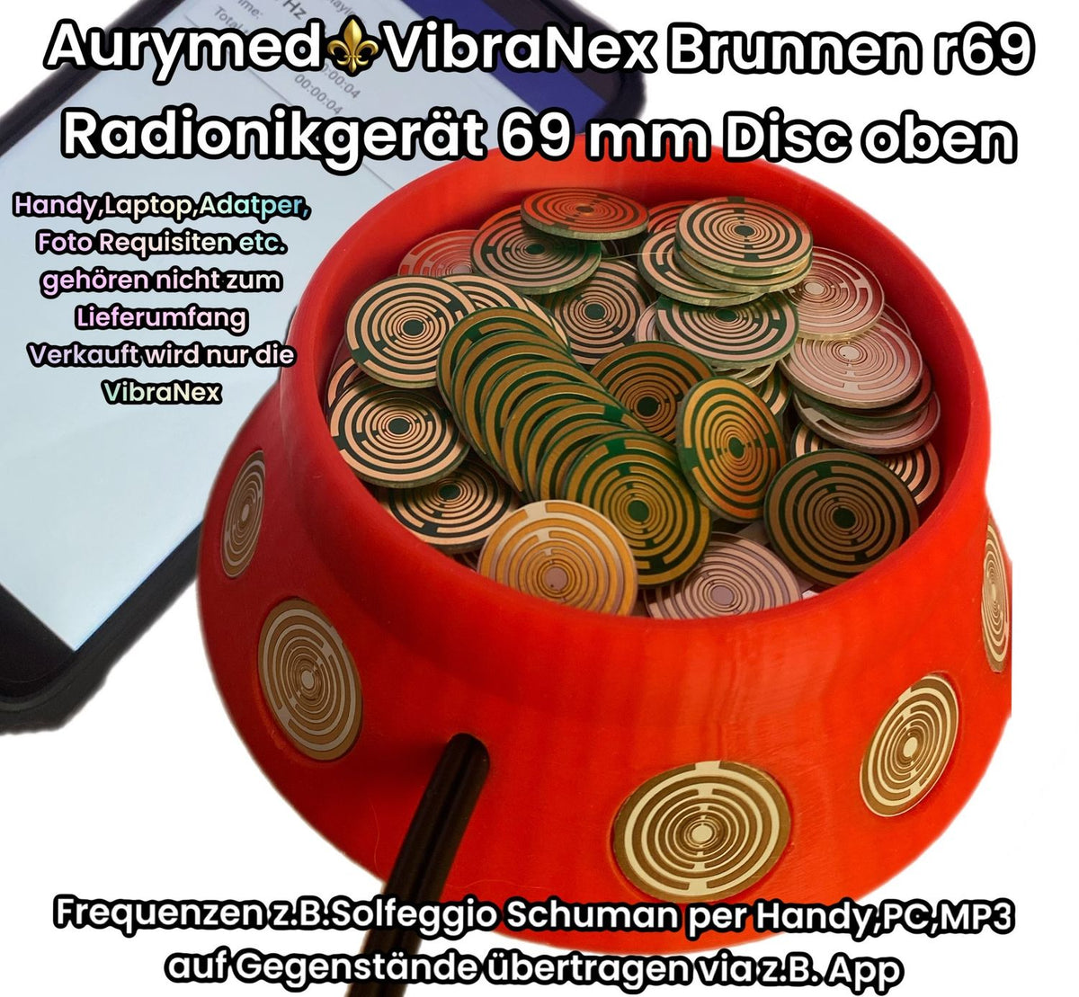 69 mm VibraNex Brunnen, 1-farbig, Oberflächenplatte zinnlegiert – Produktansicht 1