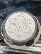 50 mm VibraNex UFO – 2-farbig, Oberflächenplatte zinnlegiert, Füllung Obsidian – Produktansicht 1