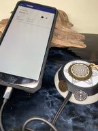 50 mm VibraNex UFO – 2-farbig, Oberflächenplatte zinnlegiert, Füllung Obsidian – Produktansicht 1